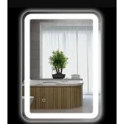 Badezimmerspiegel LED mit Touch-Steuerung und Anti-Beschlag-Funktion, 50x70 cm - Silber - Praktischer LED Badezimmerspiegel mit Touch-Kontrolle und drei dimmbaren Lichtfarben. Die integrierte Anti-Beschlag-Funktion sorgt für klare Sicht, selbst bei hoher Luftfeuchtigkeit. Ideal für stilvolle Badezimmer.