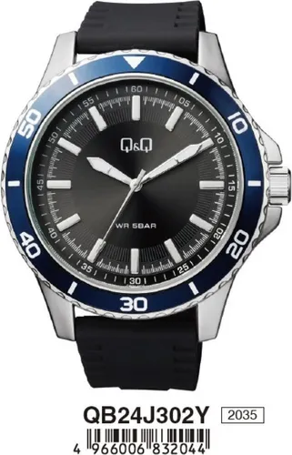Q&Q Herrenuhr Q&Q QB24J302Y Schwarz (Ø 48 mm)
