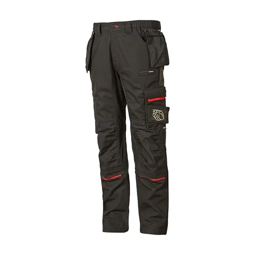 U-Power Bundhose Race - black carbon - 48 - Arbeits- & Schutzkleidung mit abnehmbarer 'Fly Pocket' Tasche, verstärkten Kniepolstertaschen aus Cordura® und hervorragendem Tragekomfort durch Stretch-Einsätze.