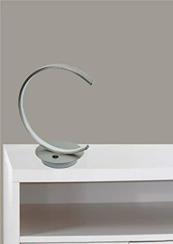 Trango 1er Pack 2019-01 Design LED Deko-Tischleuchte Halbmondform *MOONLIGHT* Lichtleiste gebogenen Form Tischlampe, Nachttischlampe, Lampe inkl. 7 Watt - 450 Lumen LED Leuchtmittel 3000K warmweiß