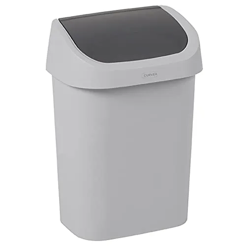 Curver VB 772860 Mistral Abfalleimer 10 L Schaukel, Plastik, grau