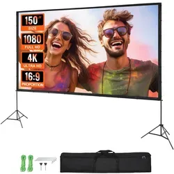 VEVOR 150 Zoll HD 4K Beamer Leinwand mit Ständer
