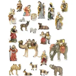 23x FADEDA Mathias-Krippenfiguren / Höhe:11 cm / handbemalt / detailgetreue Krippen Figuren - Weihnachten Tisch Dekoration Krippe Zubehör