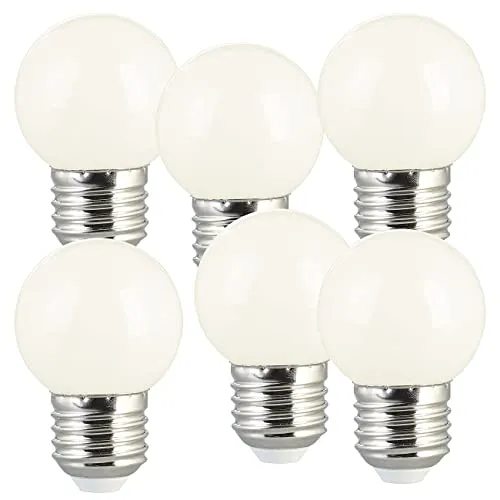 Luminea Glühbirne LED E27: 6er-Set LED-Lampen E27, Retro, G45, 1W (ersetzt 10W), 50 lm, warmweiß (Energiesparlampen, Tropfen (warmweiß), Wohnzimmerleuchten)