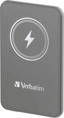 Charge 'n' Go Powerbank - Grau - 5000 mAh - Induktive Powerbank mit Magnethalterung und 5000 mAh, ideal für schnelles Laden unterwegs dank 20 Watt Leistung und Unterstützung für Apple Fast Charge.
