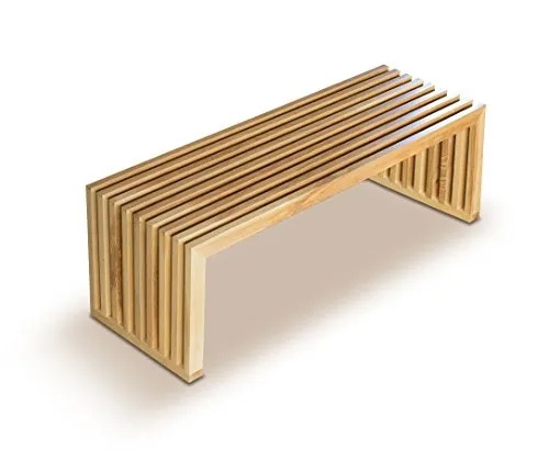 NEUERRAUM Eiche Sitzbank Holz Massiv auf Gehrung traditionell verzinkt stabile Qualität Länge 122 cm.