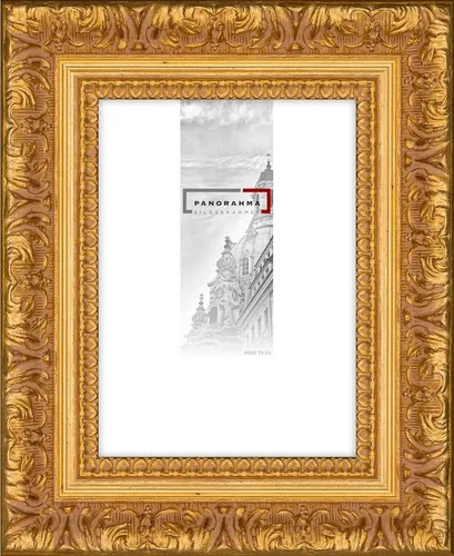 Panorahma Bilderrahmen Hochwertiger Barockbilderrahmen, Normalglas Antireflexglas Museumsglas, für 1 Bilder (Bilderrahmen mit Glas), echtes Holz