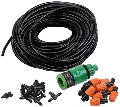 Royal Gardineer Zubehör zu Gewächshaus Bewässerung: 23-teiliges Pflanzen-Bewässerungssystem, 20 m Schlauch, zuschneidbar (Tropfer, Mikro Bewässerung, Bewässerungscomputer)