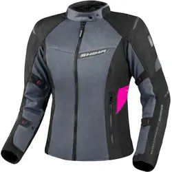 SHIMA Rush 2.0 Vented wasserdichte Damen Motorrad Textiljacke, schwarz-grau-pink, Größe 2XL