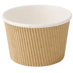 greenbox - Riffel-Suppen-Becher 375 ml / 17 oz, braun, 25 St.