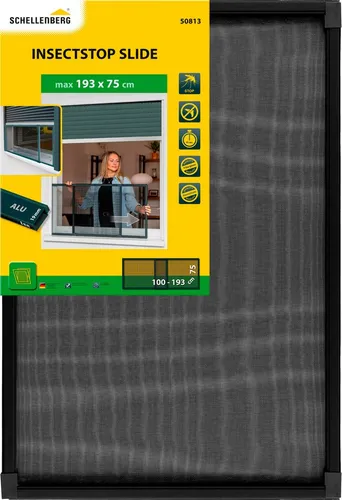 Schellenberg Insektenschutz-Schiebefenster in Weiß oder Anthrazit - Fliegengitter mit 20 mm Einbautiefe, ideal für temporären Insektenschutz und optimale Belüftung – einfach einziehbar und anpassbar.
