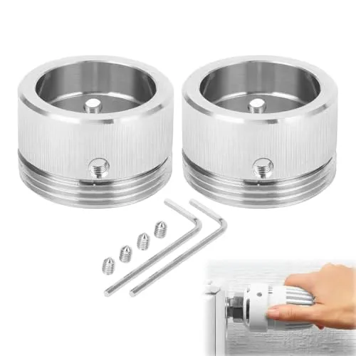 Stück Edelstahl Heizungsventil Adapter, M30x1.5 Heizkörperventil Thermostatkopf mit den Streifen, Heizungsthermostat Adapter für RA, RAV, RAVL-Ventile mit 22mm Innendurchmesser 2