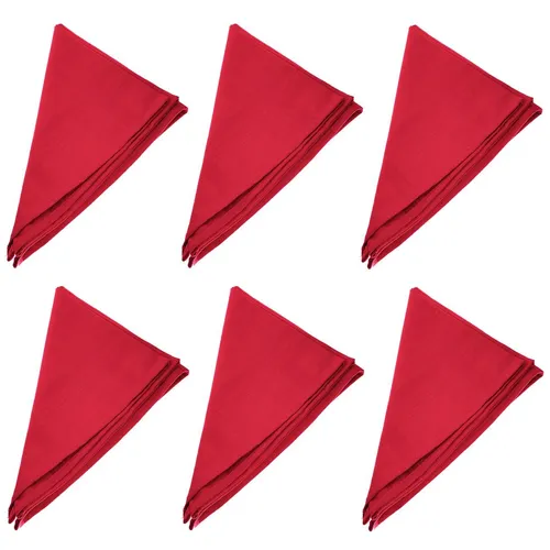 6er Pack Textil Servietten 45 x 45cm 100% Baumwolle 4 seitig eingesäumt Rot