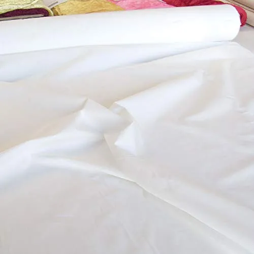 TOLKO 50cm weißer Baumwollstoff Meterware Farbecht vorgewaschen weich | Baumwoll-Popeline zum Nähen Dekorieren | Kleiderstoff Dekostoff Bezugsstoff weiße Oeko-Tex Baumwolle 180cm breit