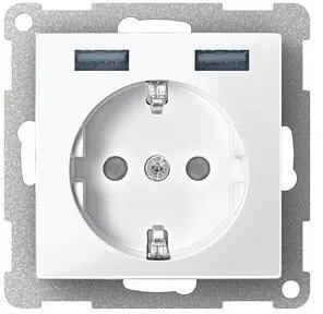 Schneider Electric Merten MEG2366-0325 - Schuko Steckdose mit 2 USB-Anschlüssen, schnelles Laden für Smartphones & Laptops, ideal für modernes Wohnen