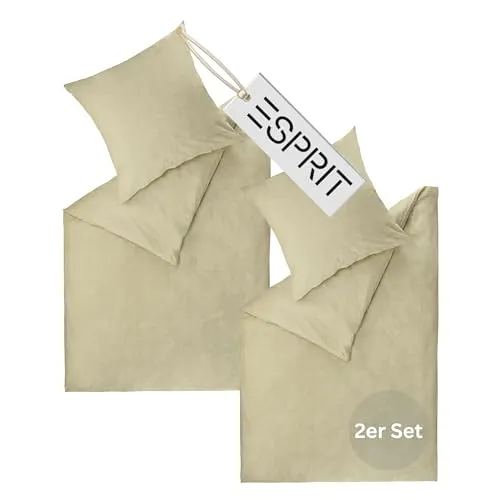 Esprit Bettwäsche HARP Renforcé 2-teilig, 135 x 200 cm in beige von Esprit