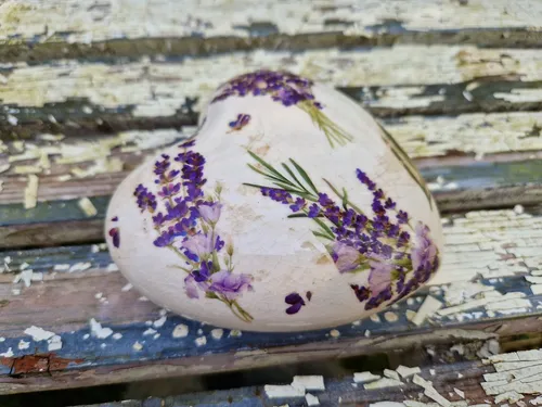 Dekoherz Lavendel Landhaus Shabby Steingut Craquele 8,5x8,5xH4cm