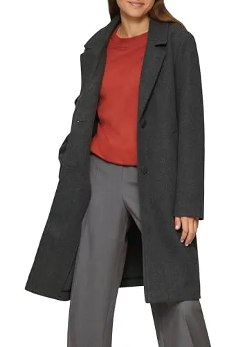 QS Damen 2148481 Mantel mit Reverskragen - Funktionsjacke mit Reverskragen, ideal für stilvolle Wärme an kühlen Tagen und ausgestattet mit praktischen Eingrifftaschen.
