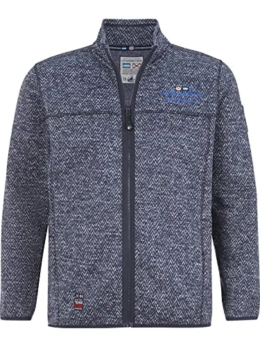 Jan Vanderstorm Herren Strickfleecejacke Kolmund - Dunkelblau, Übergrößen L-7XL - Outdoor Fleecejacke für Herren in Übergrößen, aus weichem, wärmendem Fleece mit zeitlosem Zick-Zack Muster. Atmungsaktiv und schnell trocknend, ideal für entspannte Freizeitlooks.