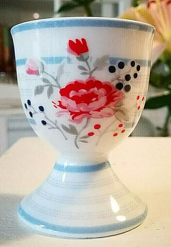 Green Gate Eierbecher Fiona pale blue Shabby Vintage Landhaus Blumen Flower Egg