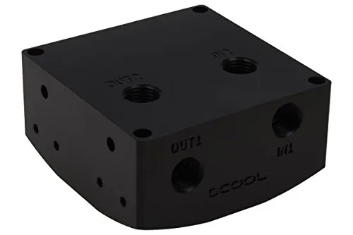 Alphacool 13188 Eisdecke D5 Aufsatz Acetal G1/4 (VPP755/VPP655/TPP644/MCP655) V.3 CPU Wasserkühlung Pumpen, schwarz
