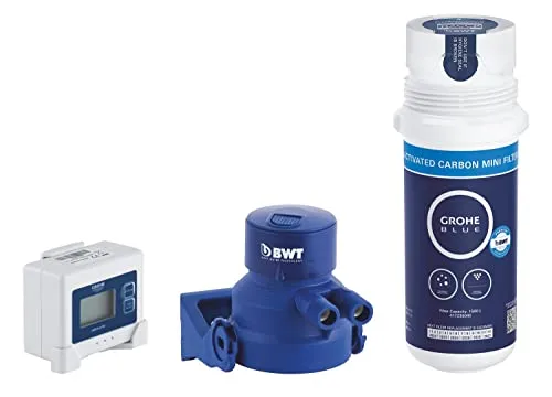 GROHE Aktivkohlefilter Starter Set (41136000) - Zubehör für sauberes Trinkwasser, reduziert Geruchs- und Geschmacksstörungen in Regionen mit Wasserhärte unter 9° dKH.