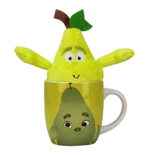 Birne Kuscheltier in Tasse 330 ml - ca. 19 cm Plüschtier Obst Stofftier