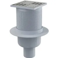 Produktbild AlcaDrain Bodenablauf 105×105/50 mm senkrecht, Edelstahlrost, Kombi-Geruchsverschluss SMART