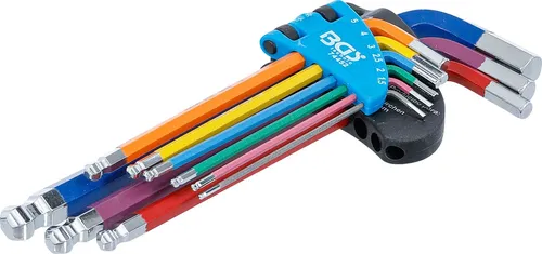 BGS Winkelschlüssel-Satz | Multicolour | Innensechskant, Innensechskant mit K...