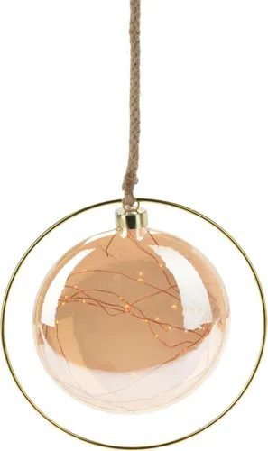 Dekorative Glas LED-Kugel, Ø 18 cm - Figuren, elegante goldene LED-Kugel aus Glas, schafft eine stimmungsvolle Beleuchtung für jeden Raum.