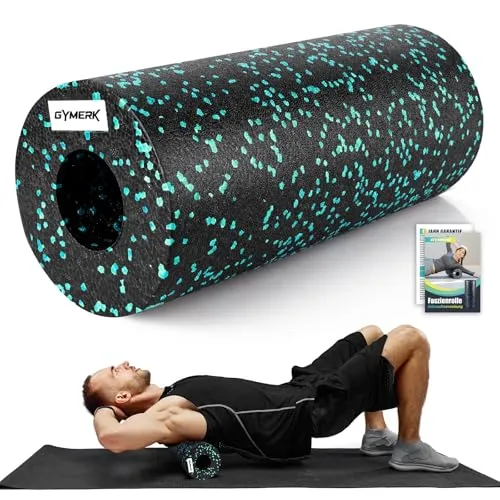 GYMERK Faszienrolle Mittlere Härte, Foam Roller (33 x 14 cm), Selbstmassage Fazienrolle zur Dehnung & Fitness des Rücken Wirbelsäule Beine, Effektive Massagerolle für funktionales Training