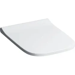 Geberit Smyle WC-Sitz Slim mit Absenkautomatik - WC-Sitz aus Badkeramik in Weiß mit praktischer Absenkautomatik und einfacher Befestigung von oben für schnellen Austausch.