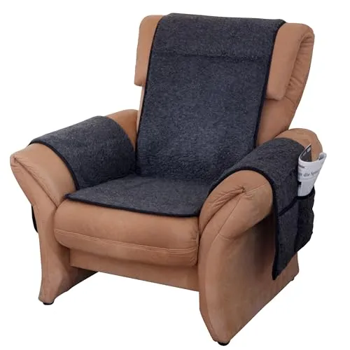 Erwin Müller Sesselschoner mit Armlehnenschoner anthrazit 50x160 cm