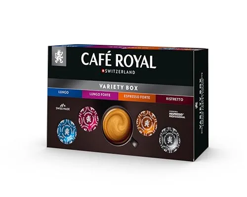Café Royal Professional Pads, Variety Box, 40 Nespresso (R) Professional kompatible Pads für Office und Gastronomie, Rainforest Alliance zertifiziert, 100 Prozent Arabica Kaffee