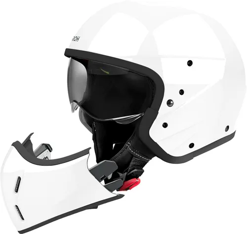 Airoh J 110 Color Modularhelm - Weiß - L - Motorradhelm mit einzigartigem Design, Carbon-Verbundschale und ECE 22.06-Zulassung. Perfekt für abenteuerlustige Fahrer, die Komfort und Stil schätzen.
