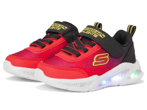 Skechers Boys Sneaker, Black Synthetic/Textile/Red Trim, 32 EU - Sneaker aus strapazierfähigem Material mit coolem Design und optimalem Komfort für aktive Jungen.