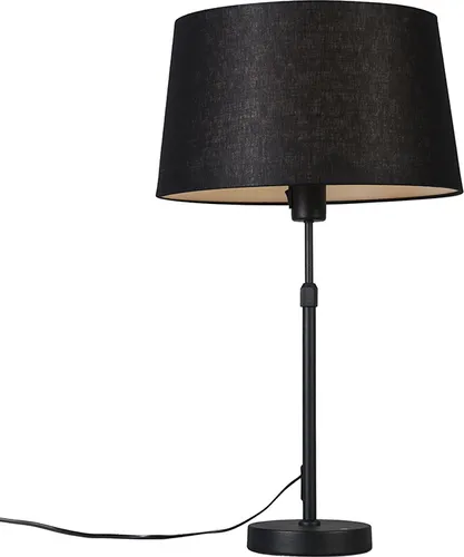 Verstellbare Tischleuchte Schwarz mit Schwarz Schirm – Parte - Elegante Tischleuchte in Schwarz, höhenverstellbar von 34 cm bis 50 cm. Ideal für eine stimmungsvolle Beleuchtung in jedem Raum. Perfekt für Wohnzimmer, Büro oder Schlafzimmer.