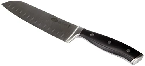 BALLARINI Savuto Nero Santokumesser 18 cm - Santoku-Messer aus deutschem Edelstahl mit ergonomischem Kunststoffgriff, ideal für präzises Schneiden von Fleisch, Fisch und Gemüse.