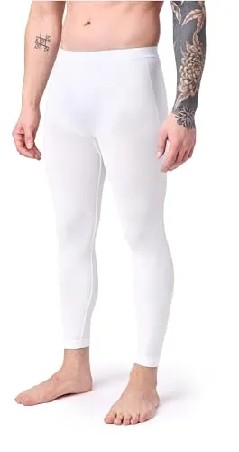 Ladeheid Lange Unterhosen Herren Funktionsunterwäsche Thermounterwäsche für Winter Sport Ski Outdoor Fußball Jogging LA40-260 (Weiß, S)