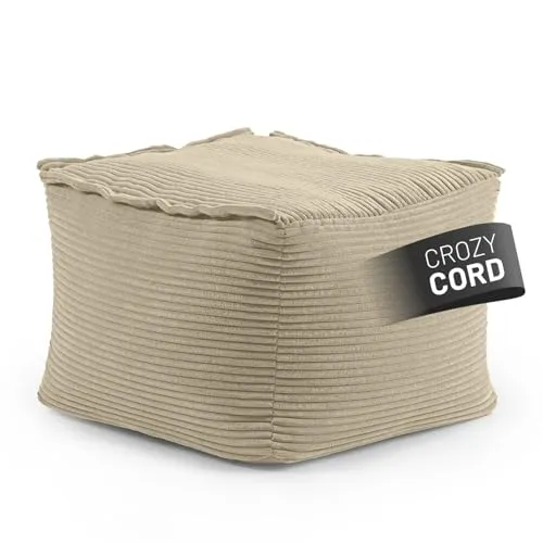 Lumaland Modular Sitzsack Hocker Cord 140 L – Flexibles Lounge-Element für dein Zuhause - MODULAR: Kombiniere den Lumaland Hocker mit anderen Elementen für ein individuelles Sofa. Der 140L Cord Sitzsack bietet hohen Komfort und ist dank waschbarer Bezüge ideal für jedes Zimmer.