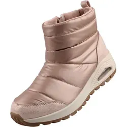 Skechers Uno Rugged Puffer Daze Damen Stiefelette Roségold - Wanderschuhe: Trendstarke Boots aus Nylon und Textil mit Reißverschluss, weichem Fleecefutter und Skech-Air-Luftpolster für optimalen Komfort und warme Füße.