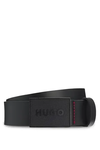 HUGO Ledergürtel Gethon Sz35 mit Koppelschließe schwarz 90 - Hochwertiger Ledergürtel aus 100% Büffelleder, ideal für den casual Look. Mit markanter HUGO Koppelschließe und einer Breite von 3,5 cm.
