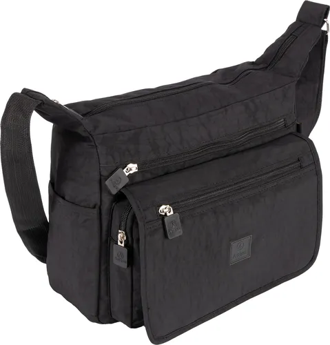 Damen Tasche Schultertasche Umhängetasche Crossover Bag Shopper (270) SCHWARZ