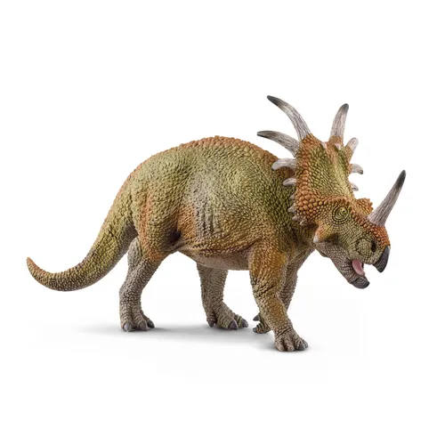 schleich 15033 Styracosaurus - Detailgetreue Dinosaurier-Spielzeugfigur für Kinder 5-12 Jahre, mit Wurfringe-Wurf- und Ess-Funktion für kreatives Spielen