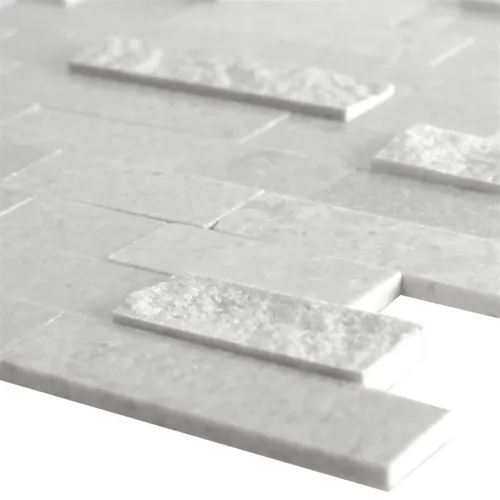 Produktbild Naturstein Marmor Mosaikfliesen Mosaik Grau Fliesenmatte Selbstklebend Matte Bad