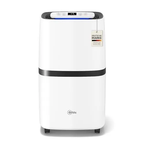 alfda AEF2000 Luftentfeuchter - 20L/Tag, 4 Betriebsmodi - Luftentfeuchter für Räume bis 30 m² mit 20L/Tag Entfeuchtungsleistung. Touch-Display, Automatikbetrieb und Wassertank für effizientes Trocknen und Schimmelvorbeugung.