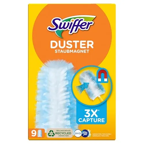 Swiffer Staubmagnet Nachfüllpackung (9 Tücher) Mit Febreze Duft, Ideal Gegen Staub, Tierhaare & Allergene