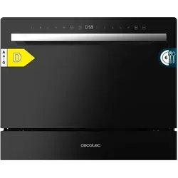 Kompakter 6 Gedecke Geschirrspüler Mit Schwarzer Glasoberfläche, Energieklasse D, 5 Programmen, Touch Control Panel, Delay Start, Child Lock Und Besteckkorb.