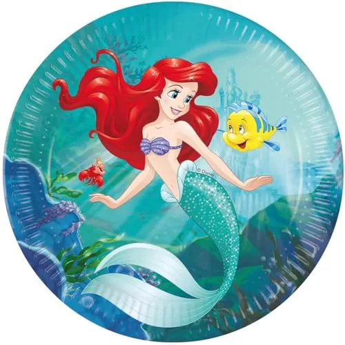 Procos Arielle die Meerjungfrau 8 Teller 23 cm