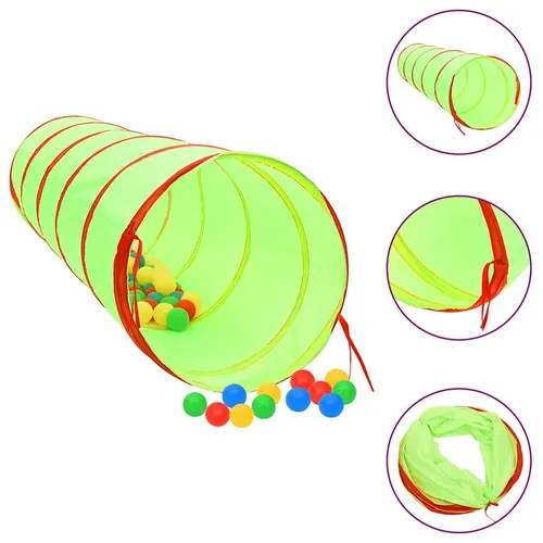 Spieltunnel für Kinder Grün 175cm - Polyester Kindertunnel Spielzelt vidaXL - Konstruktionsspielzeug, ideal für Outdoor-Spiel, fördert die Kreativität und Bewegungsfreude von Kindern ab 3 Jahren mit einer Länge von 175 cm.